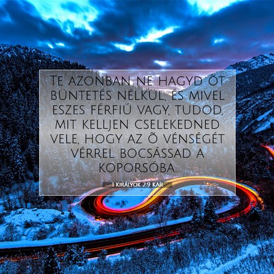Picture 07 - 1 Királyok 2:9 KAR - Te azonban ne hagyd õt büntetés nélkül, és - Bible Verse Picture