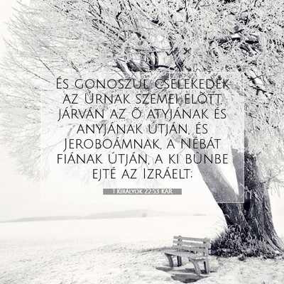 Picture 07 - 1 Királyok 22:53 KAR - És gonoszul cselekedék az Úrnak szemei elõtt, - Bible Verse Picture