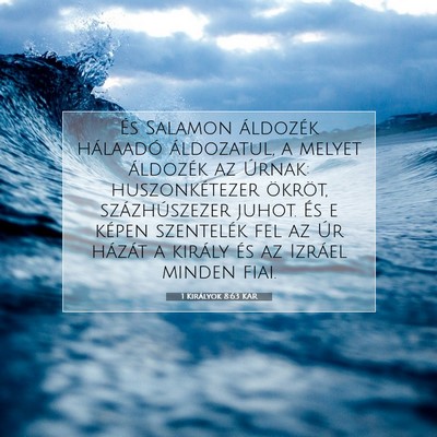 Picture 07 - 1 Királyok 8:63 KAR - És Salamon áldozék hálaadó áldozatul, a - Bible Verse Picture