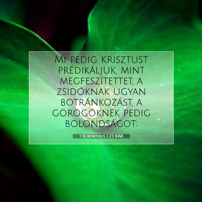 Picture 07 - 1 Korinthus 1:23 KAR - Mi pedig Krisztust prédikáljuk, mint - Bible Verse Picture