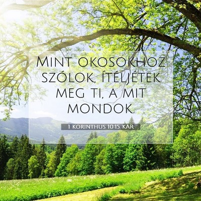 Picture 07 - 1 Korinthus 10:15 KAR - Mint okosokhoz szólok, ítéljétek meg ti, a - Bible Verse Picture