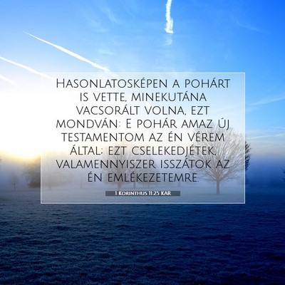 Picture 07 - 1 Korinthus 11:25 KAR - Hasonlatosképen a pohárt is vette, minekutána - Bible Verse Picture