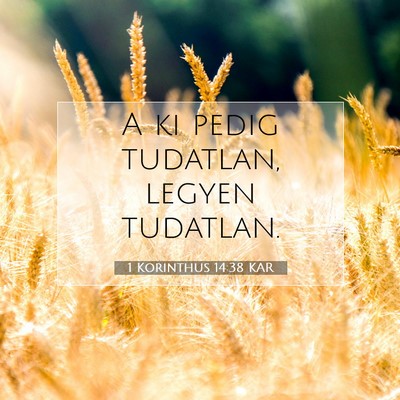 Picture 07 - 1 Korinthus 14:38 KAR - A ki pedig tudatlan, legyen - Bible Verse Picture