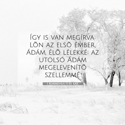 Picture 07 - 1 Korinthus 15:45 KAR - Így is van megírva: Lõn az elsõ ember, - Bible Verse Picture