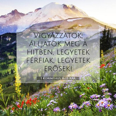 Picture 07 - 1 Korinthus 16:13 KAR - Vigyázzatok, álljatok meg a hitben, legyetek - Bible Verse Picture