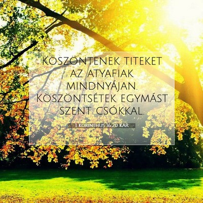 Picture 07 - 1 Korinthus 16:20 KAR - Köszöntenek titeket az atyafiak mindnyájan. - Bible Verse Picture
