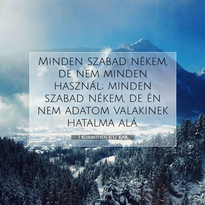 Picture 07 - 1 Korinthus 6:12 KAR - Minden szabad nékem, de nem minden használ; - Bible Verse Picture