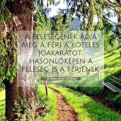 Picture 07 - 1 Korinthus 7:3 KAR - A feleségének adja meg a férj a köteles - Bible Verse Picture