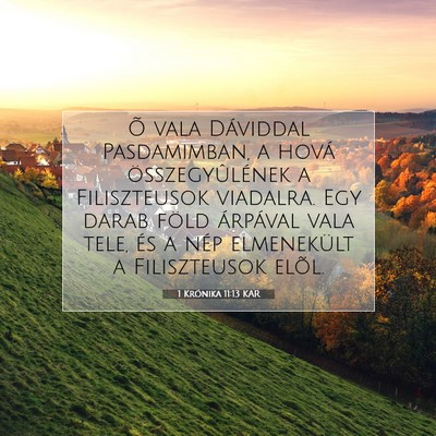 Picture 07 - 1 Krónika 11:13 KAR - Õ vala Dáviddal Pasdamimban, a hová - Bible Verse Picture