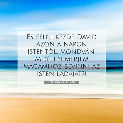 Picture 07 - 1 Krónika 13:12 KAR - És félni kezde Dávid azon a napon Istentõl, - Bible Verse Picture