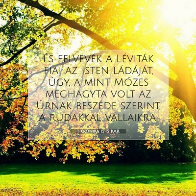 Picture 07 - 1 Krónika 15:15 KAR - És felvevék a Léviták fiai az Isten - Bible Verse Picture