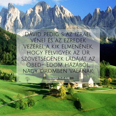 Picture 07 - 1 Krónika 15:25 KAR - Dávid pedig s az Izráel vénei és az ezredek - Bible Verse Picture