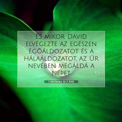 Picture 07 - 1 Krónika 16:2 KAR - És mikor Dávid elvégezte az egészen - Bible Verse Picture