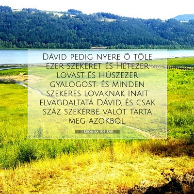 Picture 07 - 1 Krónika 18:4 KAR - Dávid pedig nyere õ tõle ezer szekeret és - Bible Verse Picture