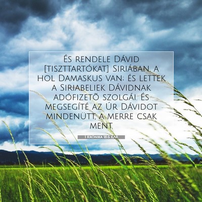 Picture 07 - 1 Krónika 18:6 KAR - És rendele Dávid [tiszttartókat] Siriában, a - Bible Verse Picture