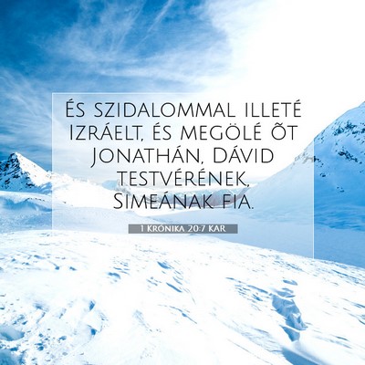 Picture 07 - 1 Krónika 20:7 KAR - És szidalommal illeté Izráelt, és megölé - Bible Verse Picture