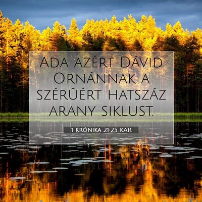 Picture 07 - 1 Krónika 21:25 KAR - Ada azért Dávid Ornánnak a szérûért - Bible Verse Picture