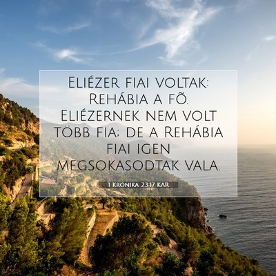 Picture 07 - 1 Krónika 23:17 KAR - Eliézer fiai voltak: Rehábia a fõ. Eliézernek - Bible Verse Picture