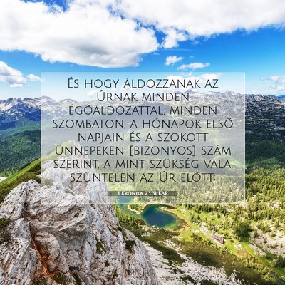Picture 07 - 1 Krónika 23:31 KAR - És hogy áldozzanak az Úrnak minden - Bible Verse Picture