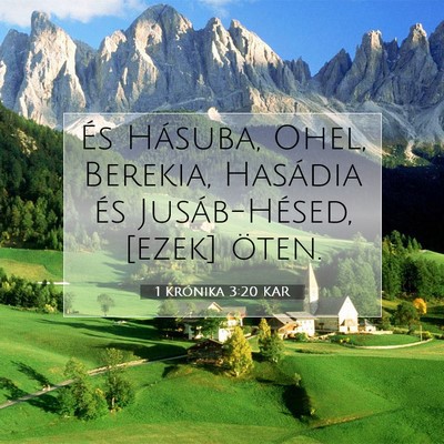 Picture 07 - 1 Krónika 3:20 KAR - És Hásuba, Ohel, Berekia, Hasádia és - Bible Verse Picture