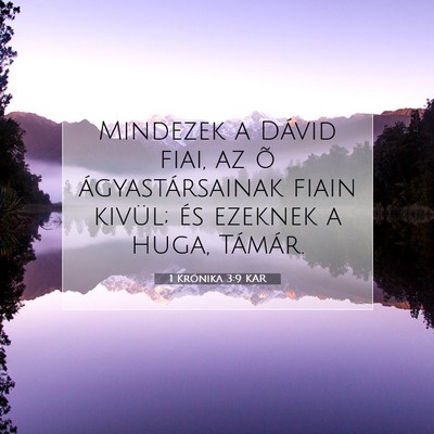 Picture 07 - 1 Krónika 3:9 KAR - Mindezek a Dávid fiai, az õ ágyastársainak - Bible Verse Picture