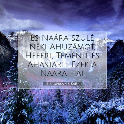 Picture 07 - 1 Krónika 4:6 KAR - És Naára szülé néki Ahuzámot, Héfert, - Bible Verse Picture