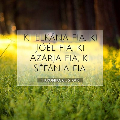 Picture 07 - 1 Krónika 6:36 KAR - Ki Elkána fia, ki Jóél fia, ki Azárja fia, ki - Bible Verse Picture