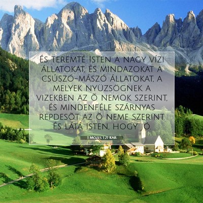 Picture 07 - 1 Mózes 1:21 KAR - És teremté Isten a nagy vízi állatokat, és - Bible Verse Picture