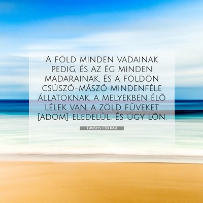 Picture 07 - 1 Mózes 1:30 KAR - A föld minden vadainak pedig, és az ég minden - Bible Verse Picture