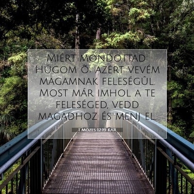 Picture 07 - 1 Mózes 12:19 KAR - Miért mondottad: Húgom õ; azért vevém - Bible Verse Picture