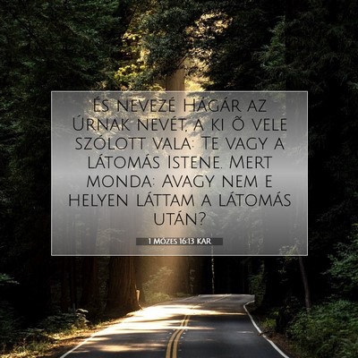 Picture 07 - 1 Mózes 16:13 KAR - És nevezé Hágár az Úrnak nevét, a ki õ - Bible Verse Picture