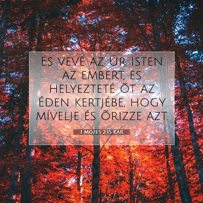 Picture 07 - 1 Mózes 2:15 KAR - És vevé az Úr Isten az embert, és helyezteté - Bible Verse Picture