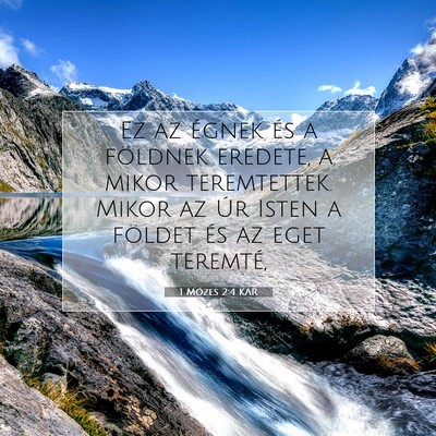 Picture 07 - 1 Mózes 2:4 KAR - Ez az égnek és a földnek eredete, a mikor - Bible Verse Picture