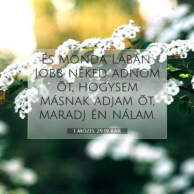 Picture 07 - 1 Mózes 29:19 KAR - És monda Lábán: Jobb néked adnom õt, hogysem - Bible Verse Picture