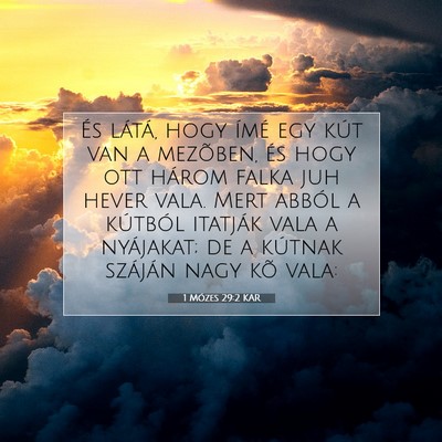 Picture 07 - 1 Mózes 29:2 KAR - És látá, hogy ímé egy kút van a mezõben, - Bible Verse Picture