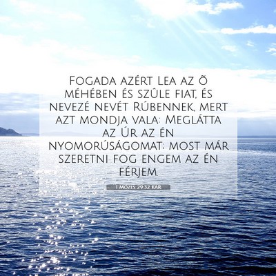 Picture 07 - 1 Mózes 29:32 KAR - Fogada azért Lea az õ méhében és szûle - Bible Verse Picture