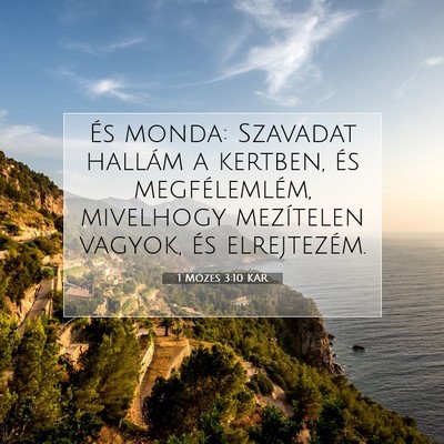 Picture 07 - 1 Mózes 3:10 KAR - És monda: Szavadat hallám a kertben, és - Bible Verse Picture