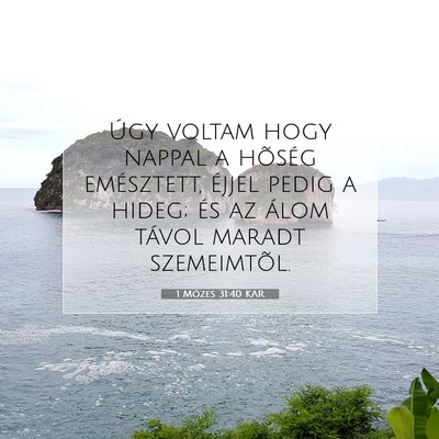 Picture 07 - 1 Mózes 31:40 KAR - Úgy voltam hogy nappal a hõség emésztett, - Bible Verse Picture
