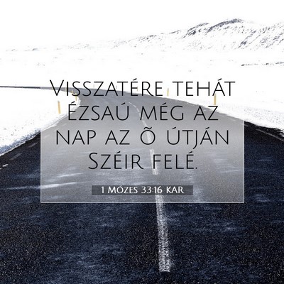 Picture 07 - 1 Mózes 33:16 KAR - Visszatére tehát Ézsaú még az nap az õ - Bible Verse Picture