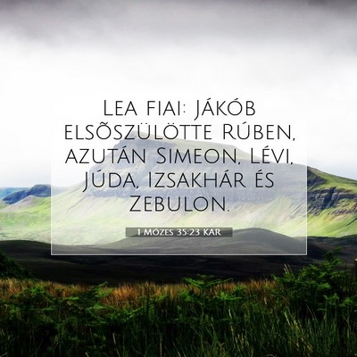 Picture 07 - 1 Mózes 35:23 KAR - Lea fiai: Jákób elsõszülötte Rúben, azután - Bible Verse Picture