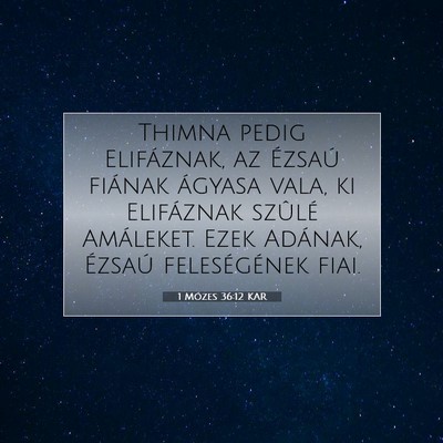 Picture 07 - 1 Mózes 36:12 KAR - Thimna pedig Elifáznak, az Ézsaú fiának - Bible Verse Picture
