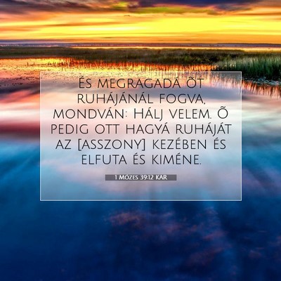 Picture 07 - 1 Mózes 39:12 KAR - És megragadá õt ruhájánál fogva, mondván: - Bible Verse Picture