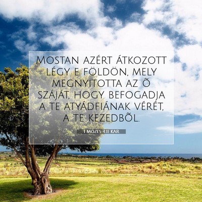 Picture 07 - 1 Mózes 4:11 KAR - Mostan azért átkozott légy e földön, mely - Bible Verse Picture