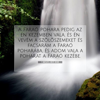 Picture 07 - 1 Mózes 40:11 KAR - A Faraó pohara pedig az én kezemben vala, és - Bible Verse Picture