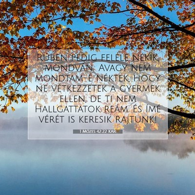 Picture 07 - 1 Mózes 42:22 KAR - Rúben pedig felele nékik, mondván: Avagy nem - Bible Verse Picture