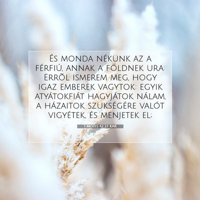 Picture 07 - 1 Mózes 42:33 KAR - És monda nékünk az a férfiú, annak a - Bible Verse Picture