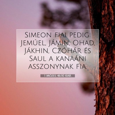 Picture 07 - 1 Mózes 46:10 KAR - Simeon fiai pedig: Jemúel, Jámin, Ohad, - Bible Verse Picture