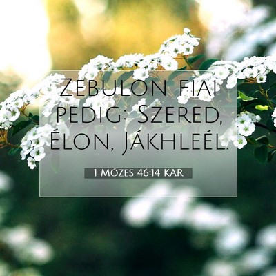 Picture 07 - 1 Mózes 46:14 KAR - Zebulon fiai pedig: Szered, Élon, - Bible Verse Picture