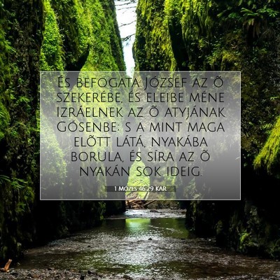 Picture 07 - 1 Mózes 46:29 KAR - És befogata József az õ szekerébe, és eleibe - Bible Verse Picture