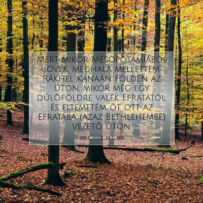 Picture 07 - 1 Mózes 48:7 KAR - Mert mikor Mésopotámiából jövék, meghala - Bible Verse Picture